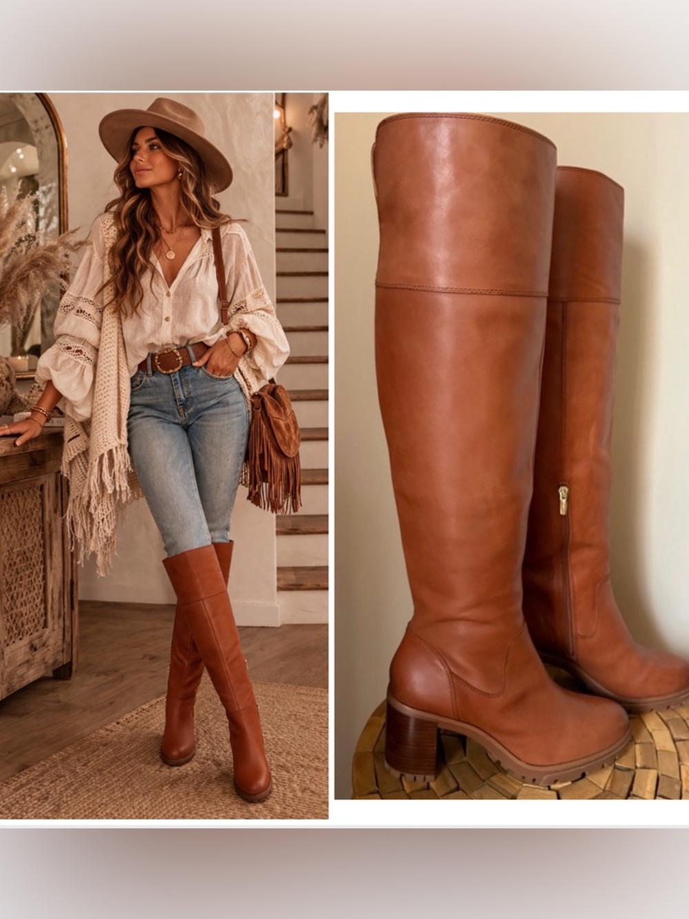 Vince Camuto Leather Over the Knee Boots